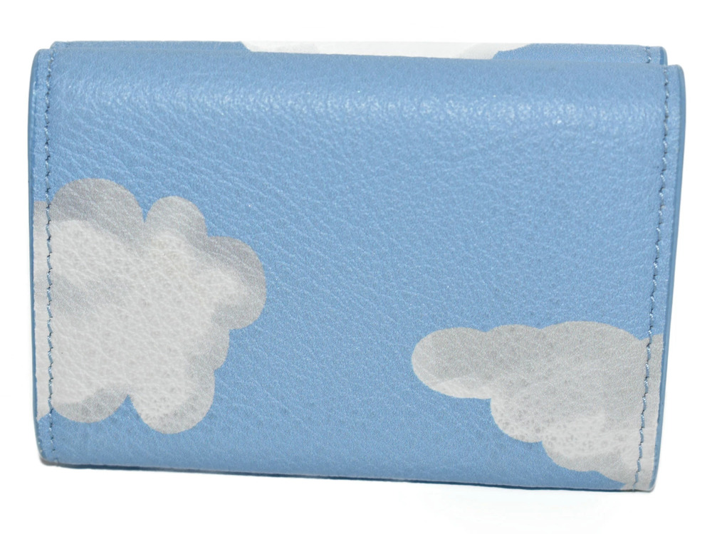 Balenciaga fold Wallet Paper Tri Leather Cloud Blue